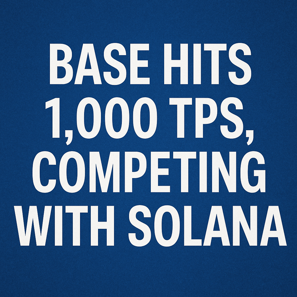 Base Hits 1,000 TPS, Competing with Solana image