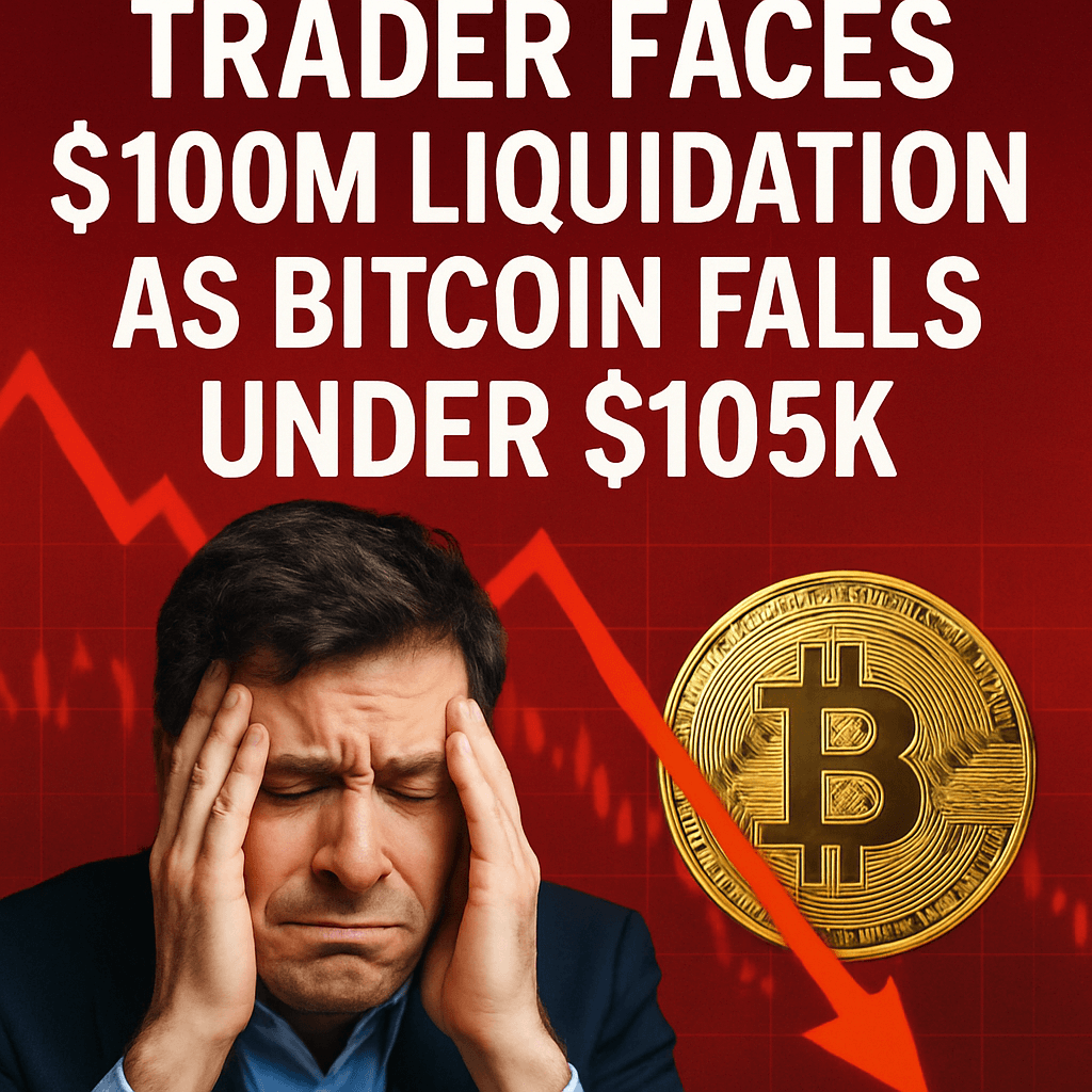 Trader Faces $100M Liquidation as Bitcoin Falls Under $105K image