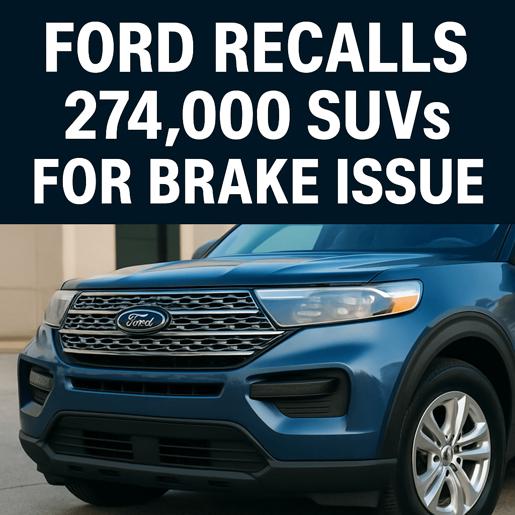 Ford Recalls 274,000 SUVs for Brake Issue image