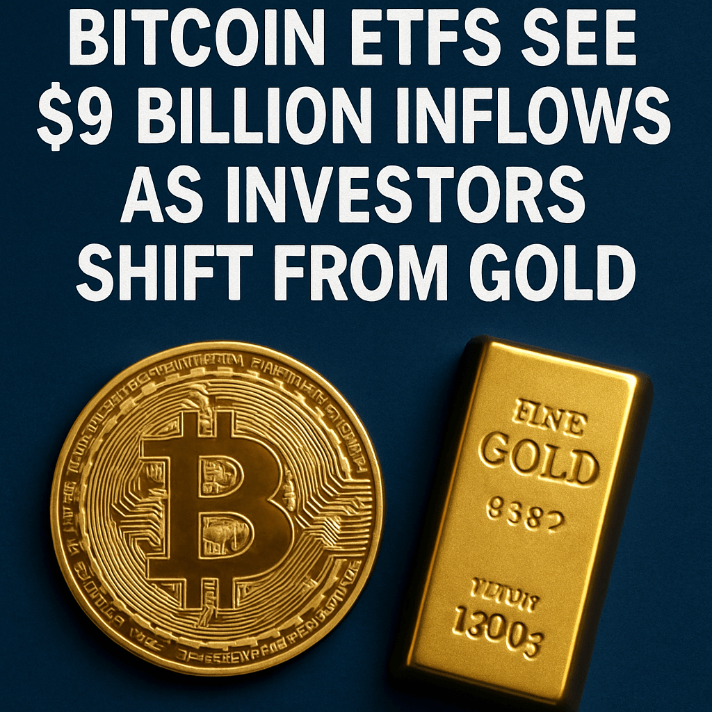 Bitcoin ETFs See $9 Billion Inflows as Investors Shift from Gold image