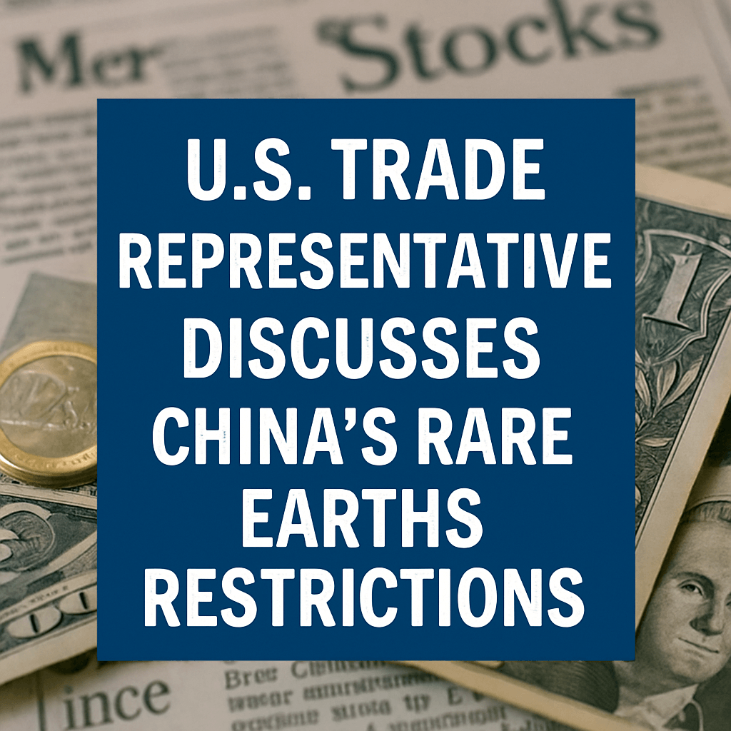 U.S. Trade Representative Discusses China’s Rare Earths Restrictions image
