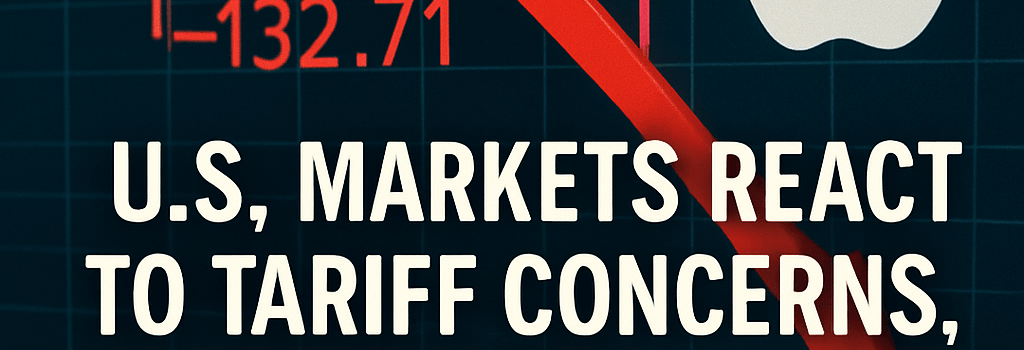U.S. Markets React to Tariff Concerns, Apple Stock Falls 3% image