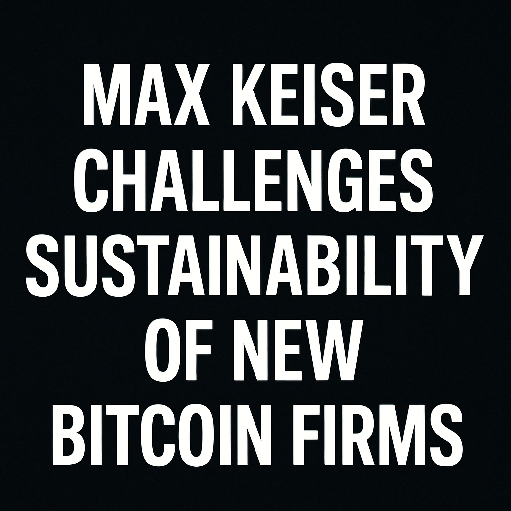 Max Keiser Challenges Sustainability of New Bitcoin Firms image