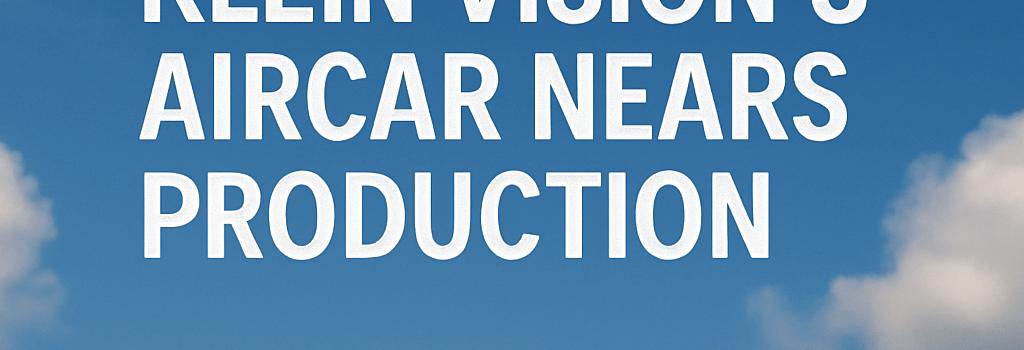 The Rise of Flying Cars: Klein Vision’s AirCar Nears Production image