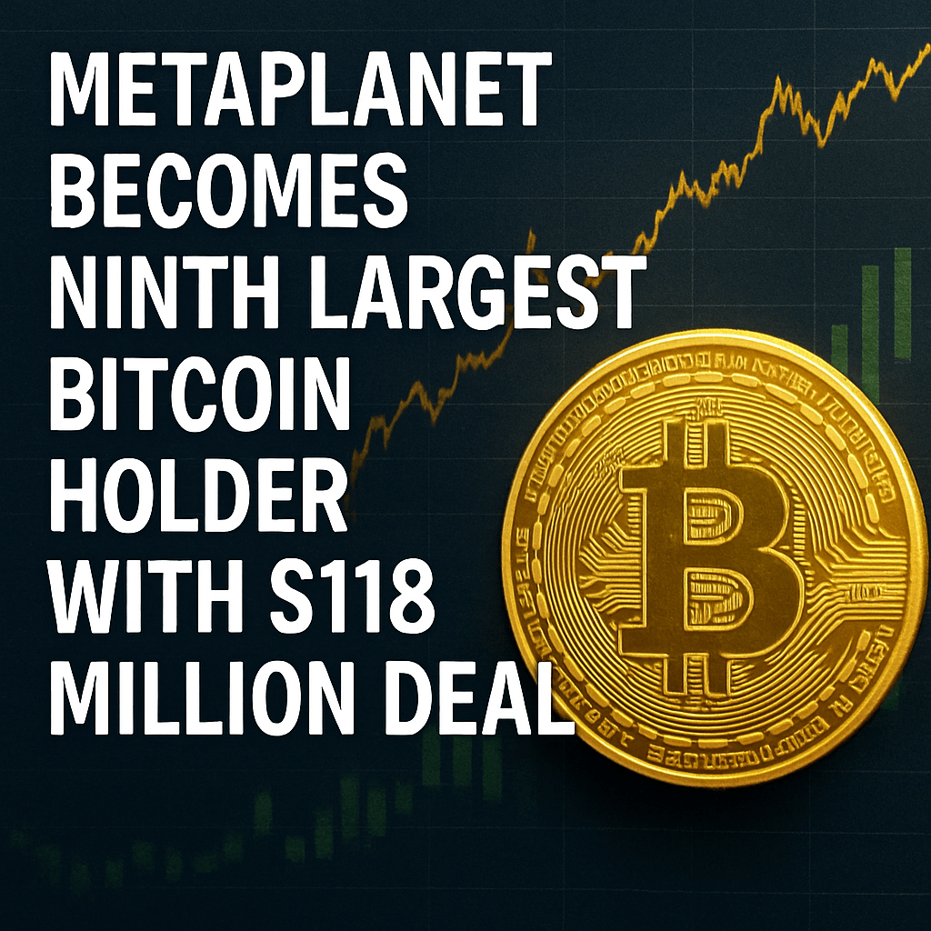 Metaplanet Becomes Ninth-Largest Bitcoin Holder with $118 Million Deal image