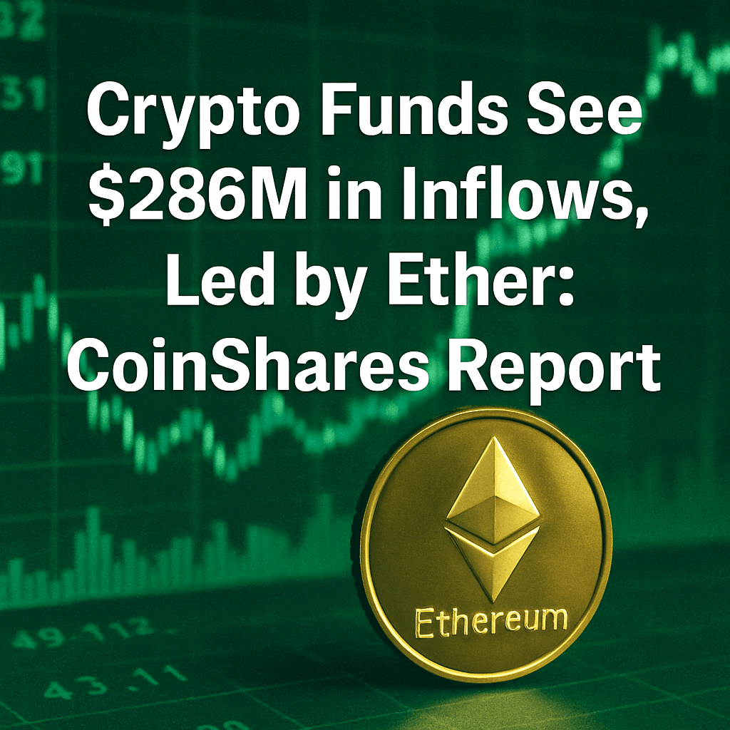 Crypto Funds See $286M in Inflows, Led by Ether: CoinShares Report image