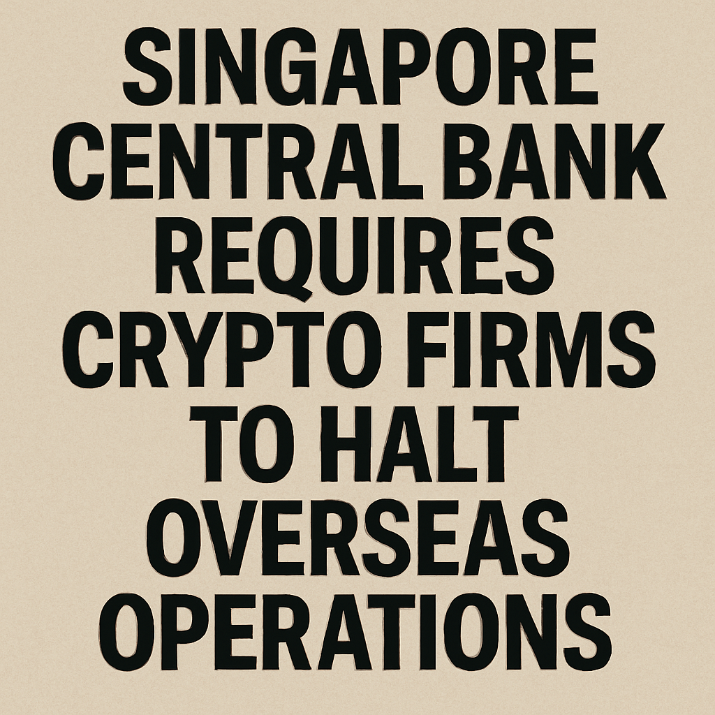 Singapore Central Bank Requires Crypto Firms to Halt Overseas Operations image