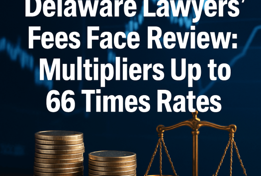 Delaware Lawyers’ Fees Face Review: Multipliers Up to 66 Times Rates image