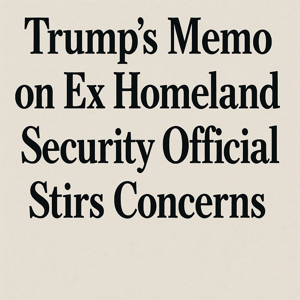 Trump’s Memo on Ex-Homeland Security Official Stirs Concerns image