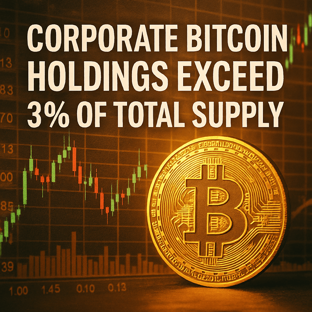 Corporate Bitcoin Holdings Exceed 3% of Total Supply image