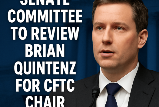 Senate Committee to Review Brian Quintenz for CFTC Chair image