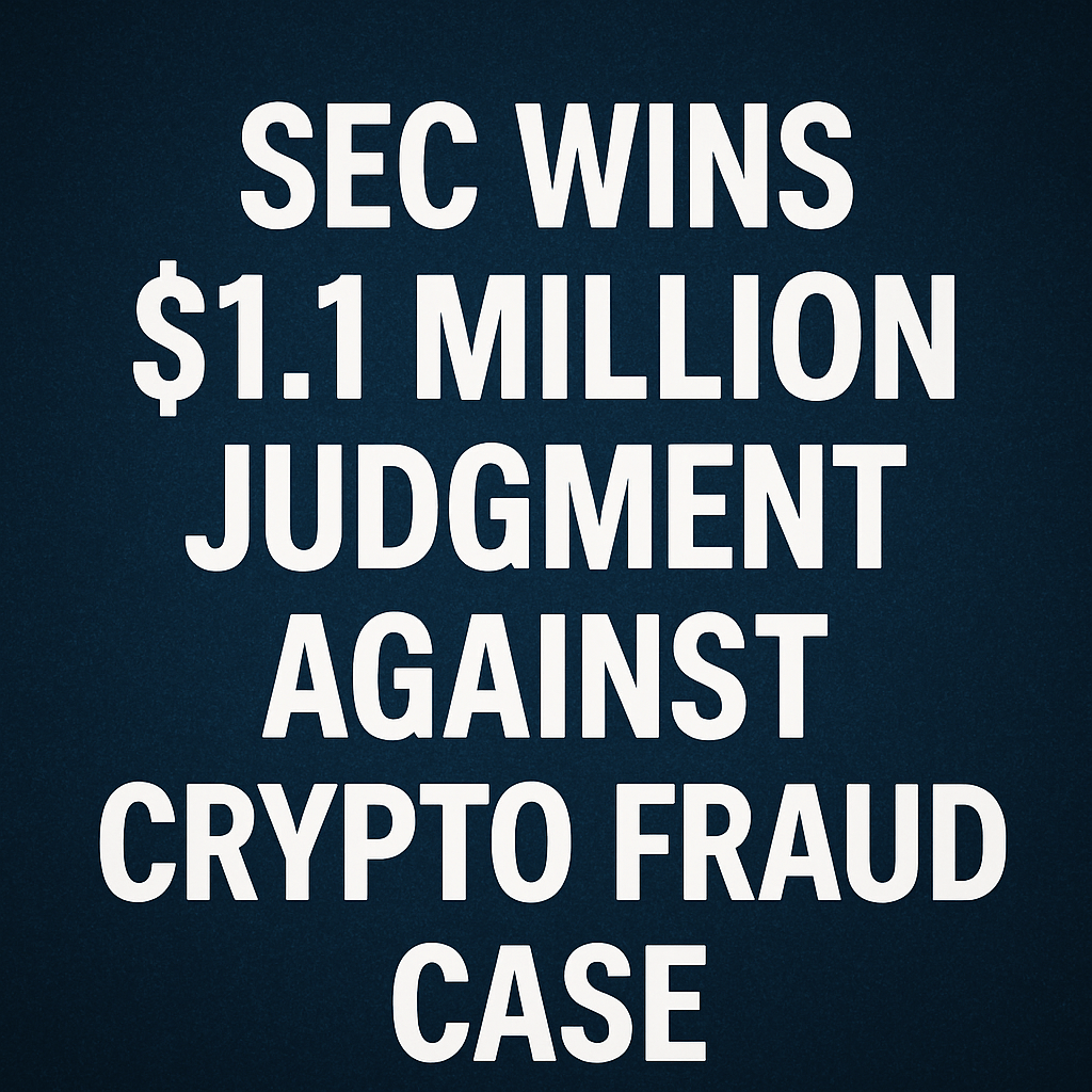 SEC Wins $1.1 Million Judgment Against Crypto Fraud Case image