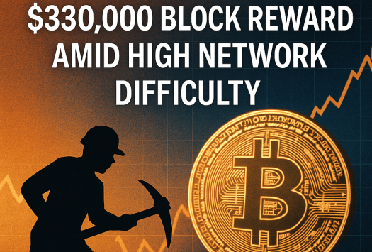 Bitcoin Miner Earns $330,000 Block Reward Amid High Network Difficulty image