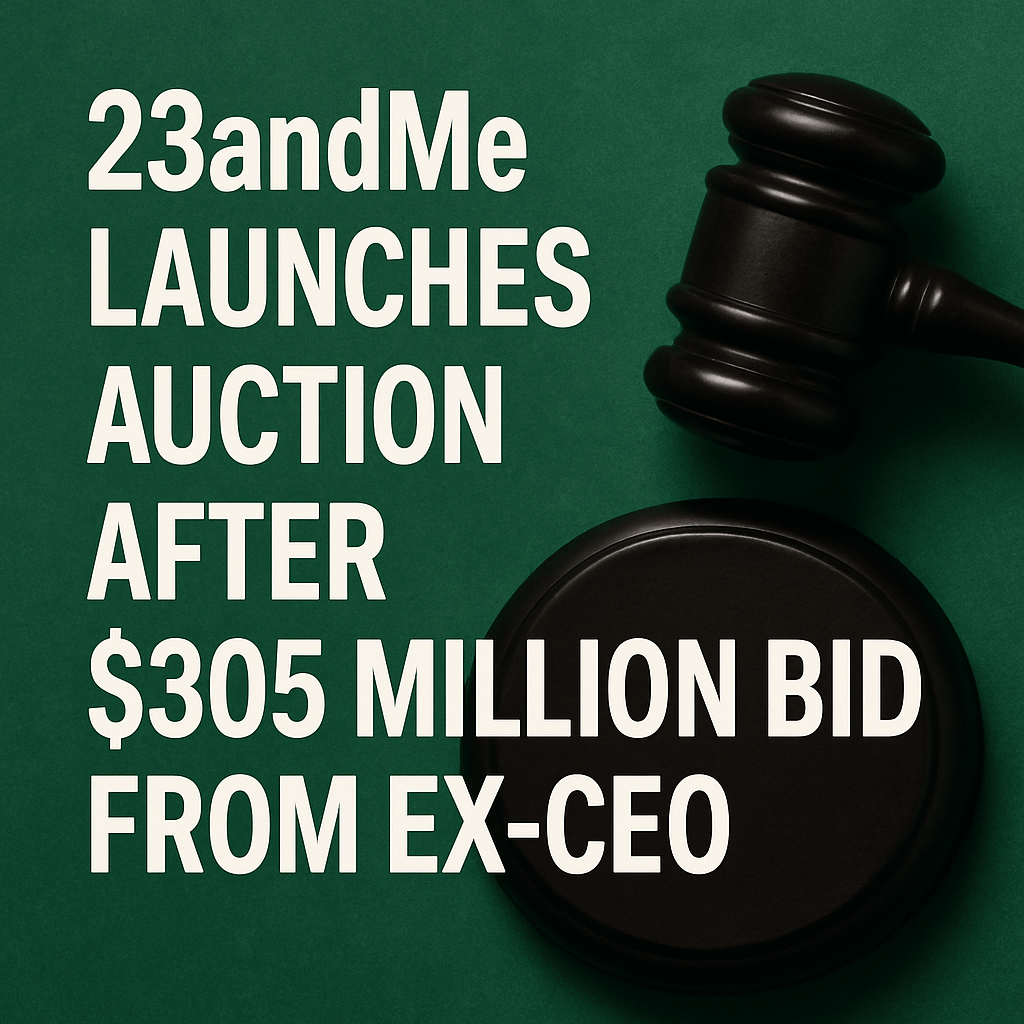 23andMe Launches Auction After $305 Million Bid from Ex-CEO image